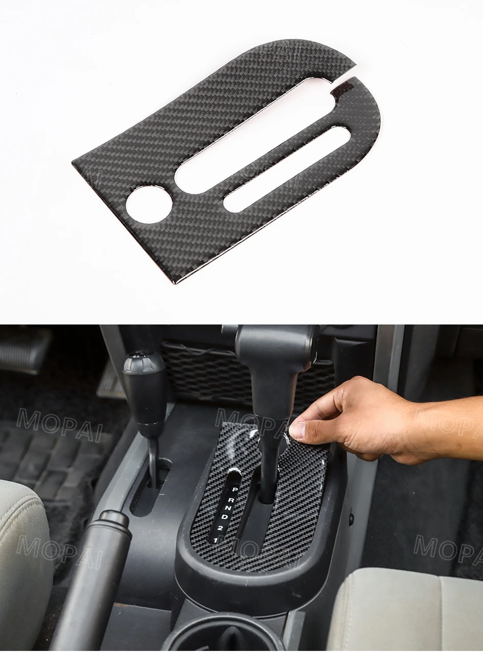 Автомобильные наклейки MOPAI для Jeep Wrangler JK, автомобильная панель переключения передач из углеродного волокна, декоративные аксессуары для Jeep Wrangler JK 2007-2010