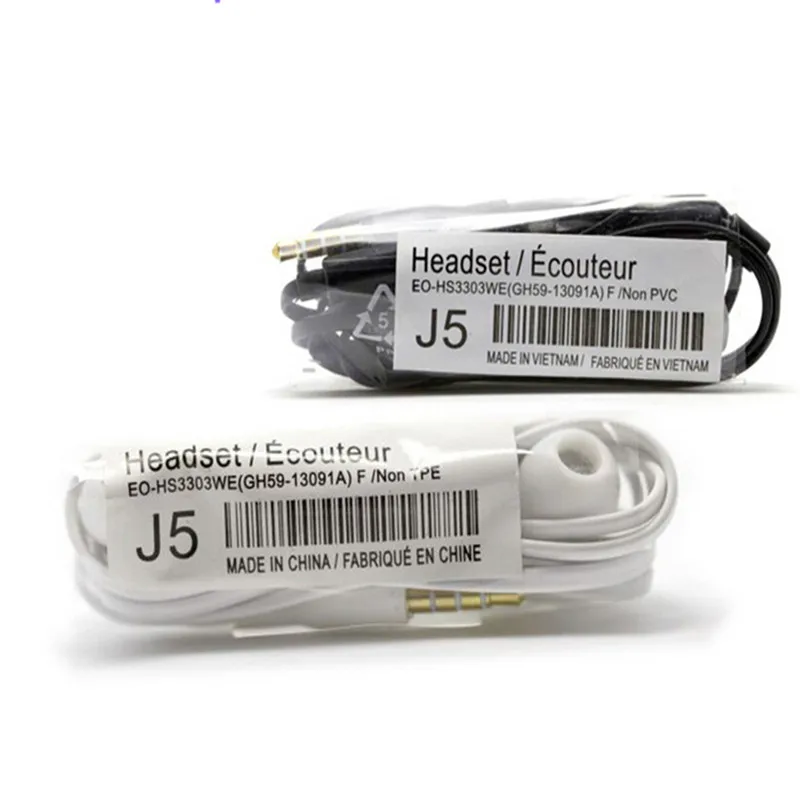 Wired earphones AAAA J5 Headsets In-ear Earphones Headphones Hands-free with Mic 10pcs/Lot For Samsung HTC Xiaomi Phones