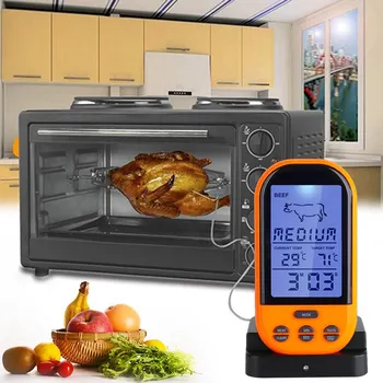 

Wireless Remote Digital Thermometer Timer Cooking Meat Thermometer Probe