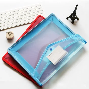 

2PCS A4 Size Transparent Clear PP File Document Bag Files Folder with Card Slot for Office School Home Teachers Random Color