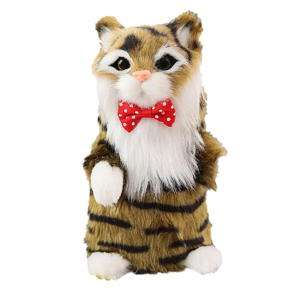 Игрушечный катающийся Кот, забавная машина для захвата, электрическая игрушка со смайликом, фигурка кошки, голосовое управление, детские игрушки - Цвет: Nodding Light yellow