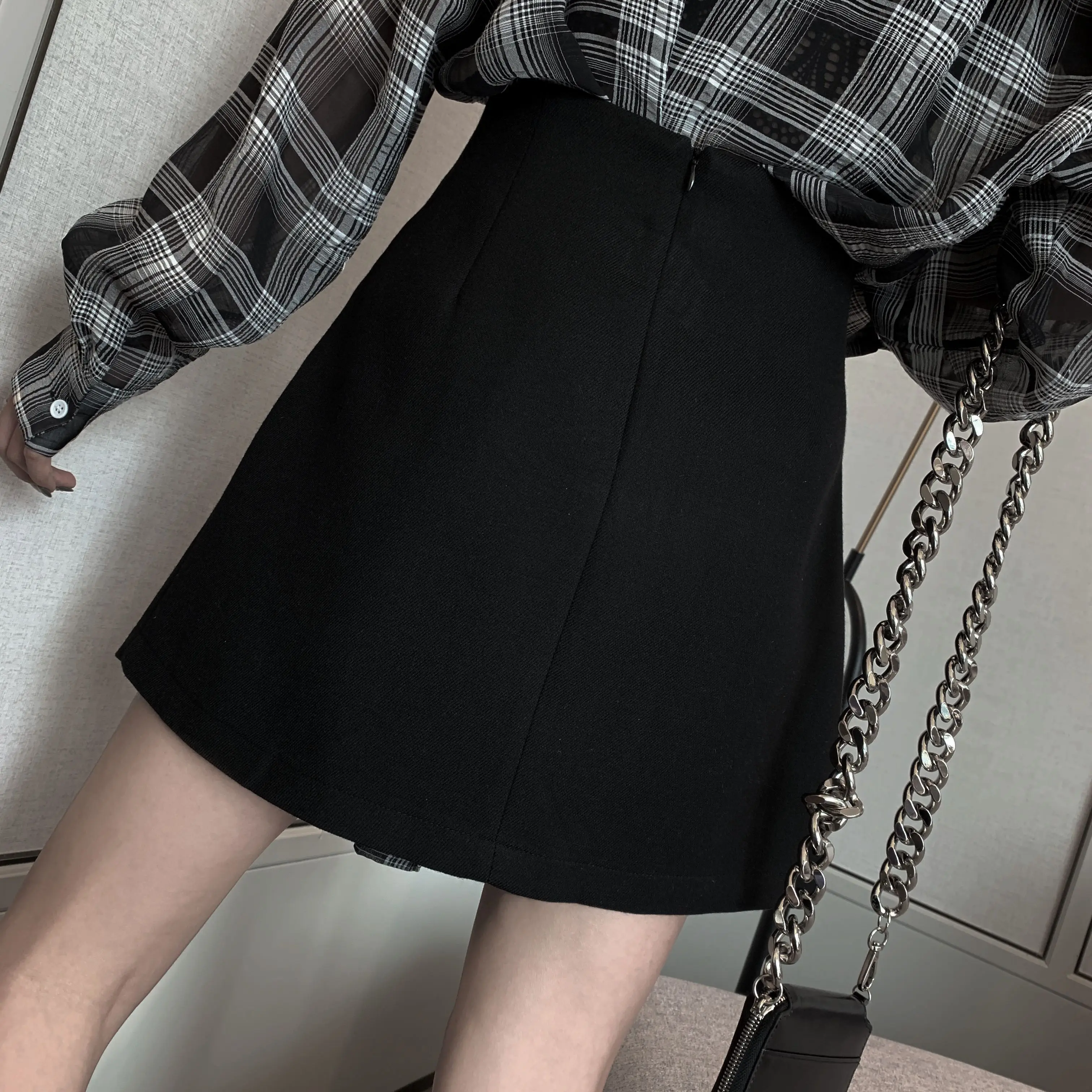 Новые весенние Бальные плиссированные юбки Harajuku, джинсовые юбки, однотонная трапециевидная Матросская юбка размера плюс G944