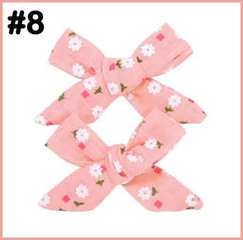 

free shipping 50pair Big Bow Hairpins Floral Fabric Hair Clips Bowknot Barrettes For Girls Hair Accessories Kids Headwear Cotton
