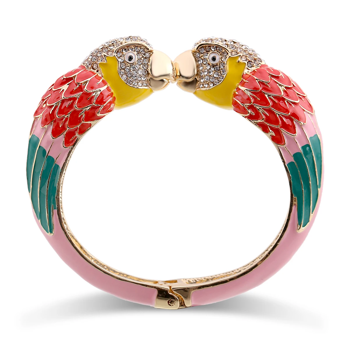 KAYMEN Hot Selling Luxury Enamel Colourfull Animal Parrot Cuff Bracelet Bangle 7 Colors for Women Girls Teens Nice Jewelry 3328 3