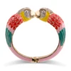 KAYMEN Hot Selling Luxury Enamel Colourfull Animal Parrot Cuff Bracelet Bangle 7 Colors for Women Girls Teens Nice Jewelry 3328 3