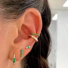 Маленькие женские серьги-гвоздики, три камня, красочные cz стержни, простые, минимальный, мульти, пирсинг, костяные серьги