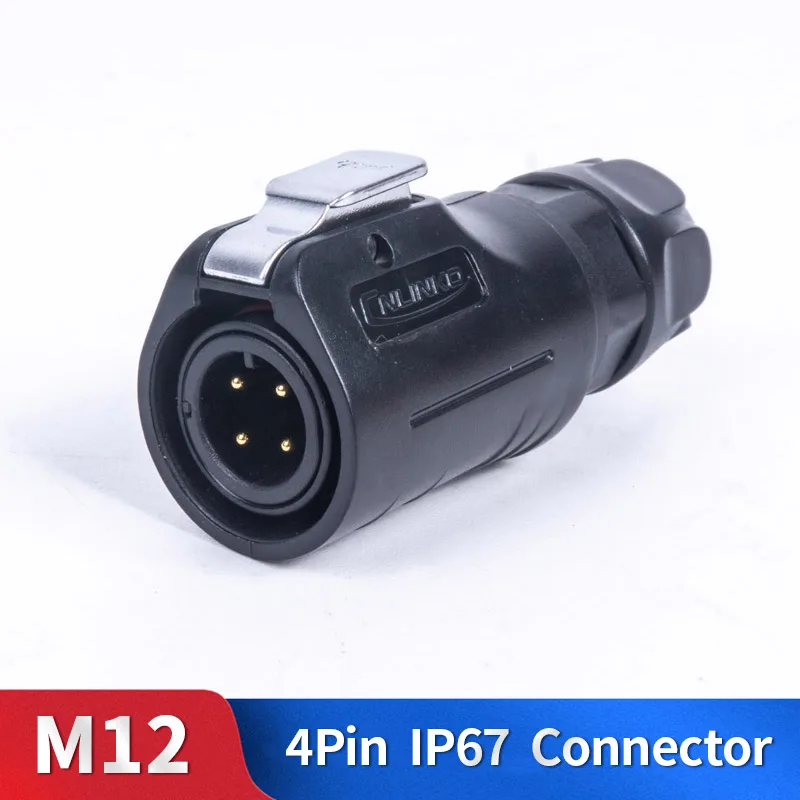 

M12 4 Pin Waterproof Connector Kit Plastic Shell Male and Female Industrial Outdoor Lighting Cable Plug and Socket