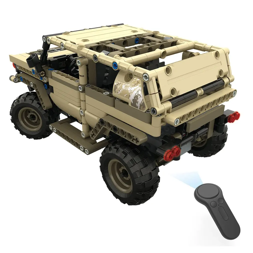 

MoFun-13009 2.4G 4H USB Charging Building Block Simulated Military Vehicle 538pcs DIY Electric RC Car Model For Children