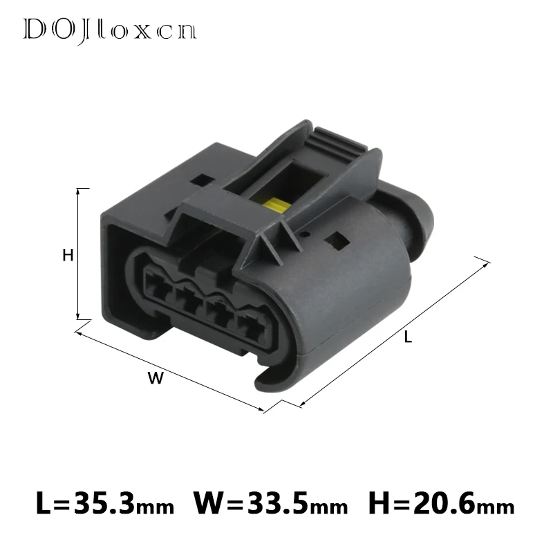 1/5/10/20 Sets 4 Pin Waterproof Housing Black Plug Wire