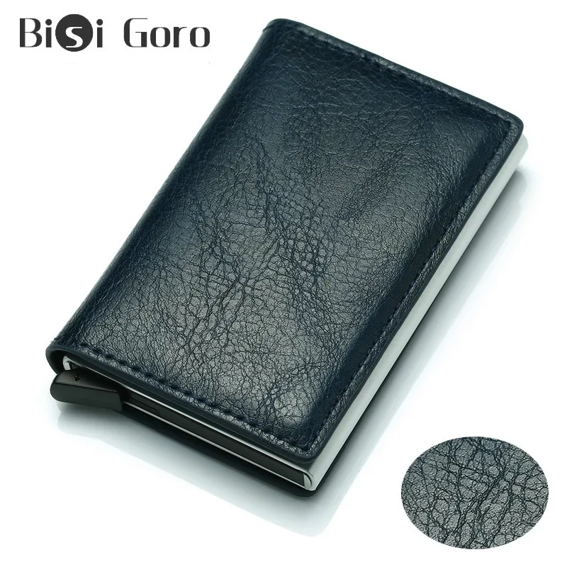 

BISI GORO Rfid Wallets For Credit Card Men Wallets Money Bag Vintage Thin Short Purse Small PU Leather Slim Wallets Mini Wallets