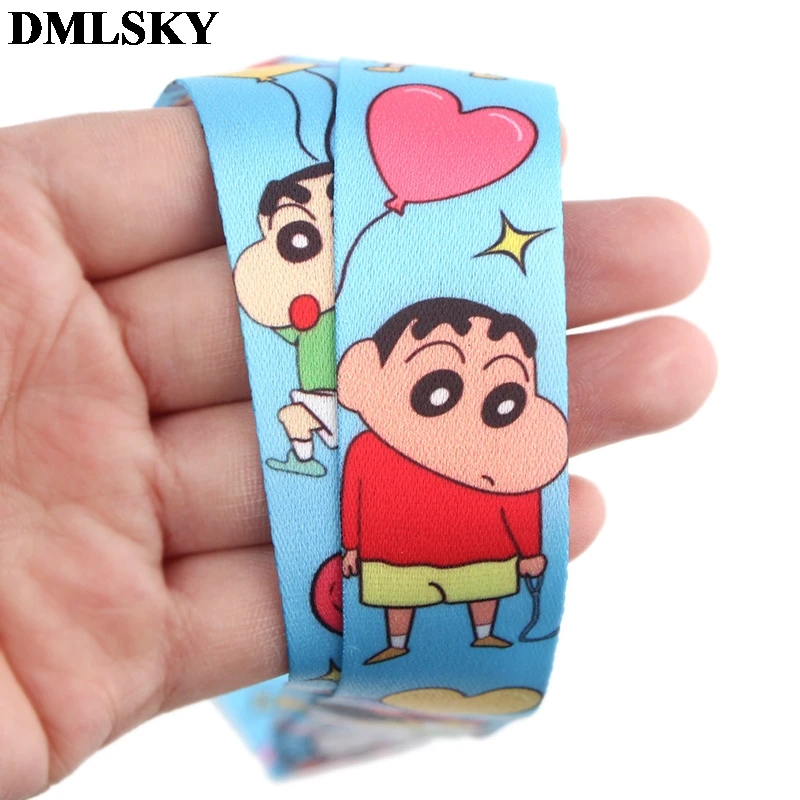 DMLSKY Crayon Shin-chan брелок с мультяшным забавным ремешком для телефона женские модные ремешки на шею для ключей для ID карты M4035