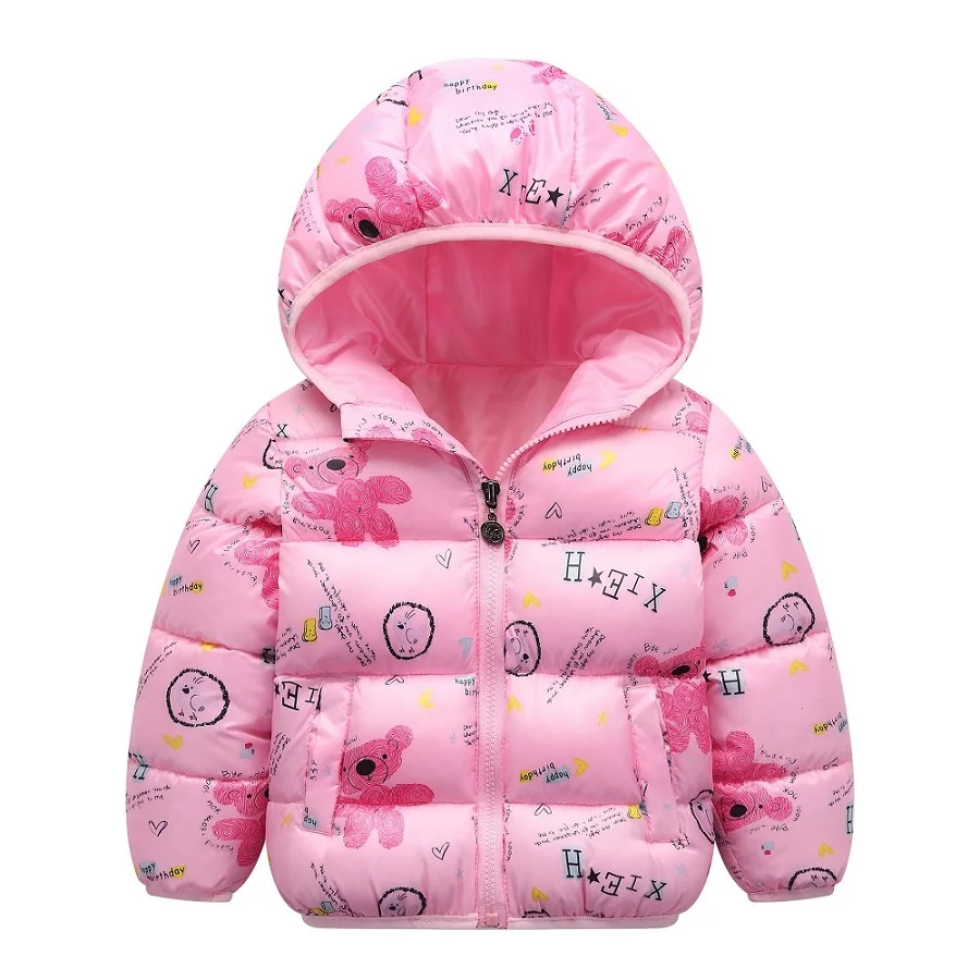 Куртки для маленьких мальчиков; пальто для маленьких мальчиков; модная верхняя одежда с длинными рукавами; коралловые велюровые детские пальто с капюшоном на молнии - Цвет: bear pink