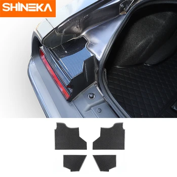 

SHINEKA Carbon Fiber Stickers For Dodge Challenger 2015 Car Trunk Buffer Cover Protection Accessories For Dodge Challenger 2015+