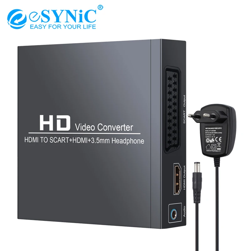 ESYNiC 1080P HDMI конвертер с 3 5 мм наушников в SCART FL/FR стерео аудио сигнала адаптер |