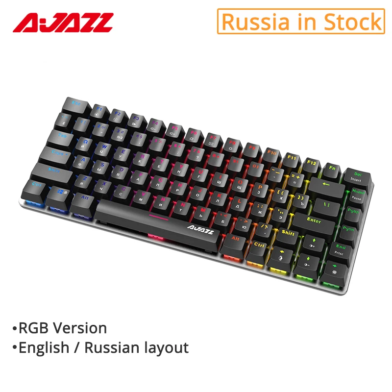 Ajazz AK33 82 ключи механической клавиатуры проводной/беспроводной