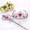 2 Piece/Set Princess Tiara Accessories Children Jewelry Tiara +  Magic Wands Girl Christmas Party Gift Festival Girls Headwear 1