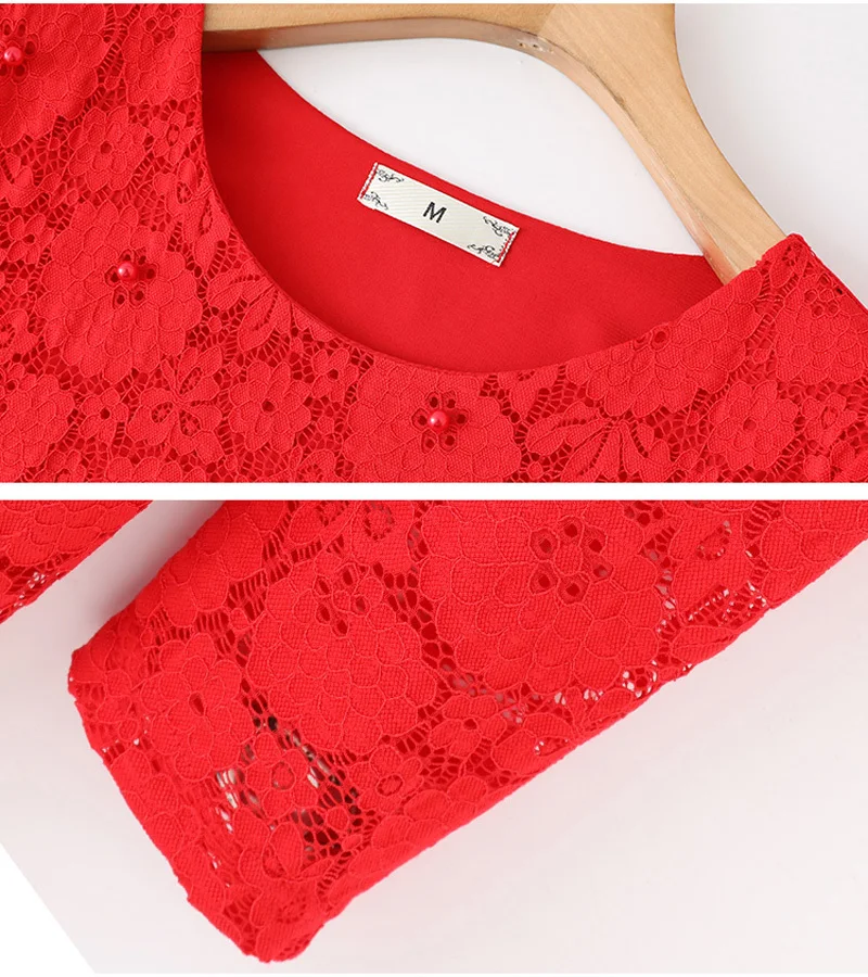 Осенне-весеннее платье, большие размеры, 5xl-l, красное, с круглым вырезом, женское, кружевное, ТРАПЕЦИЕВИДНОЕ, вечерние, сексуальное платье, халат, Femme Vestidos De Verano