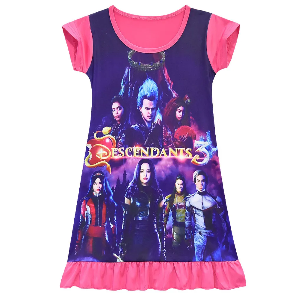 2020 Girls Kids Descendants 3 Pyjama Nightie Dress Cartoon Sleep Wear Print Nightgown Pajama Nightie Princess Nightwear Dress naruto outfits