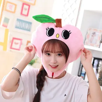

Plush Animal Corgi Elk Fruit Peach Hat Cap Soft Warm Winter Headwear Funny Party Beanie Hat Fleece Lining Doll Toys