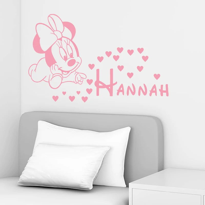 Cartoon Disney Minnie Mouse Love Wall Stickers For Home Decor Living Room Girls Room Nursery Poster Vinyl Mural Wall Art Decals Cartoon Disney Minnie Mouse Love Wall Stickers For Home Decor Living Room Girls Room Nursery Poster Vinyl Mural Wall Art Decals