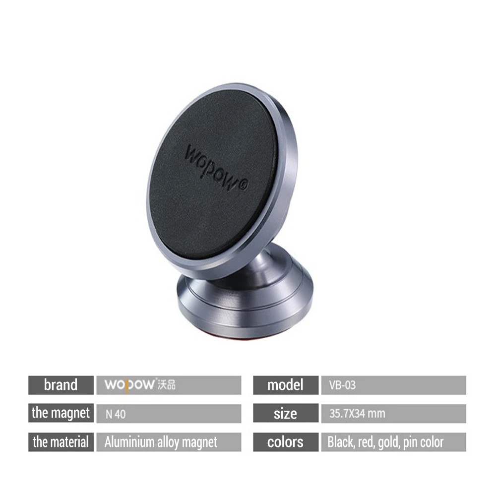 1PC Universal Smartphone Car GPS Bracket 360Degree Rotation Magnetic Stand Dashboard Mount Metal Phone Holder Car Styling Tool 4