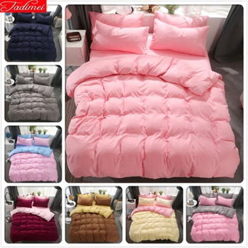 

Solid 3pcs/4pcs Bedding Set Girls Bed Linen Single Twin Queen King Size Duvet Cover 1.2m 1.35m 1.5m 1.8m 2m .2m 150x210 180x220