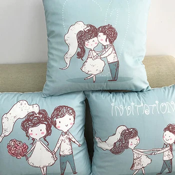 

Cute Couples Pillow Case Romantic Lover Pillow Cover Home Sofa Decor Valentine's Day Gift Sweet Love Cushion Cover