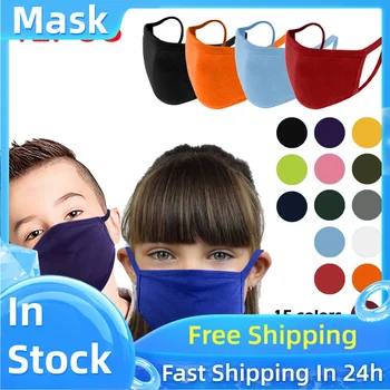 

mascarilla negra maseczki na twarz masque mondkapjes Baby Kids Solid Color Breathable Washable Reusable Double Layer 12pcs