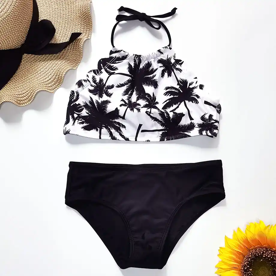 Chaqlin Africa Style Halter Swimsuit For Women Low Waisted Sexy Bathing Suit Plus Size String Bikini Sets Two Piece Swimwear Size XS
