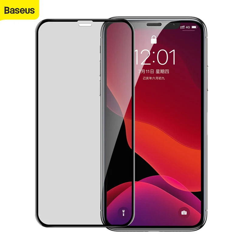 Baseus 0.23mm Privacy Screen Protector For iPhone X/XS Max Protective Glass Tempered Glass For iPhone Glass 2 Piece And Tool