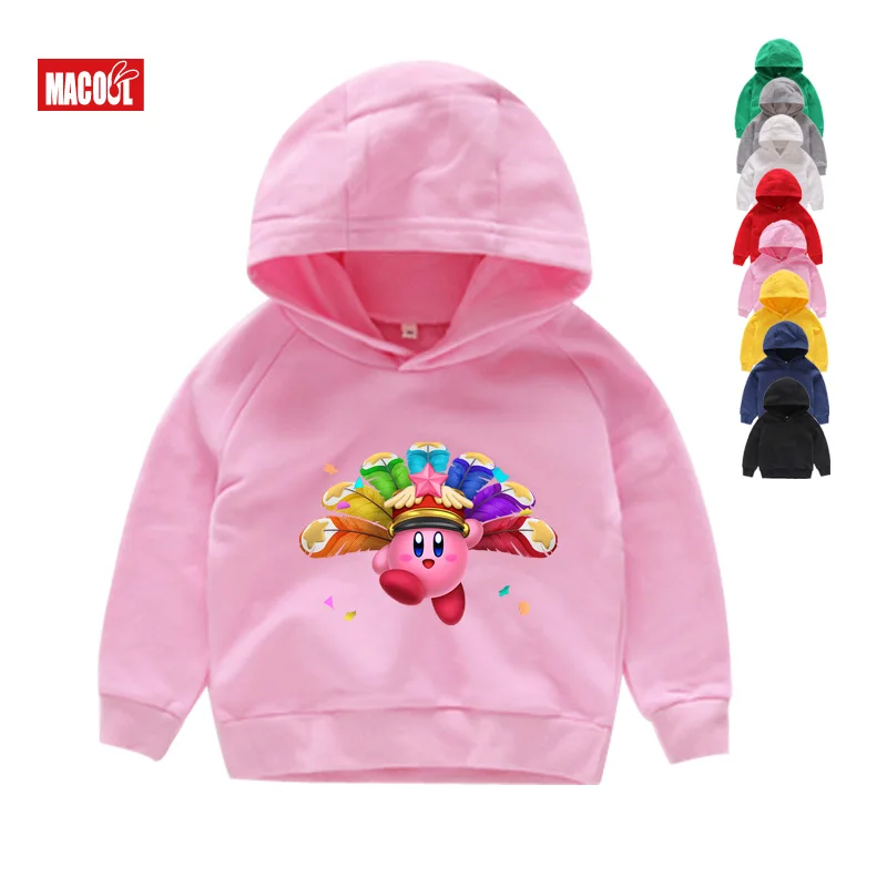 

Cute Kirby Girl Star Hoodies Kids Game Hoodies Sweatshirts Allies Characters Children Winter Long Sleeves Tops Pink Sweatshirts