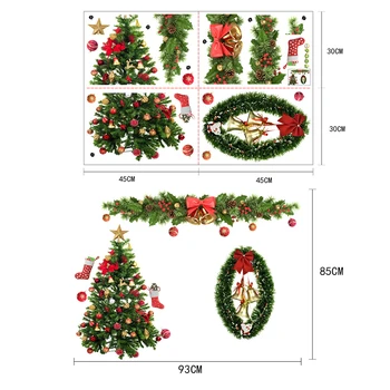 

New Merry Christmas Gift Wreath Wall Window Stickers Decals Xmas Home Living Room Shop Wall Decor