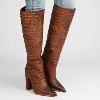 

Prova Perfetto 2020 Hand-made Women Knee-high Boots Leather Pointed Toe High Heels Long Boots Slip-on Breathable soft Large Size