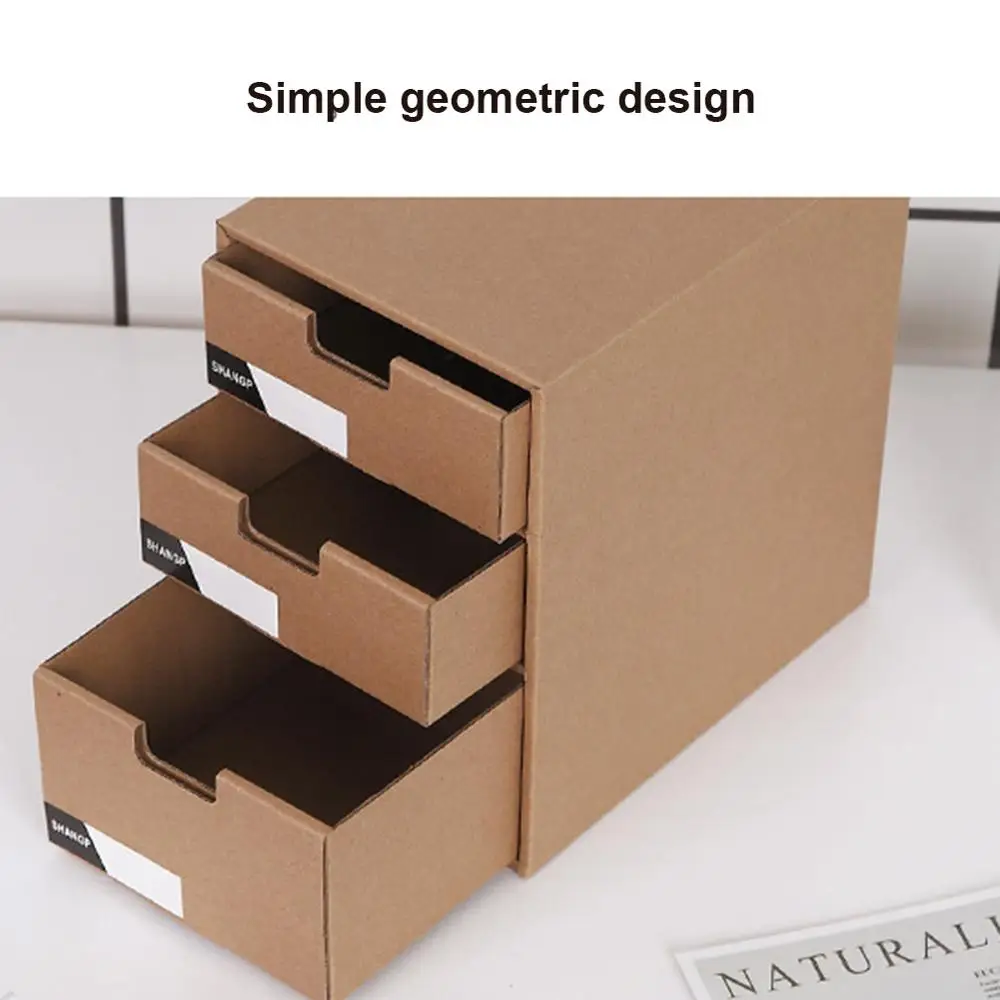 

New Magazine File Holder Organizer Box,Drawer Kraft Paper File Holder Office Supplies Desk Storage Organizer Documents File Box