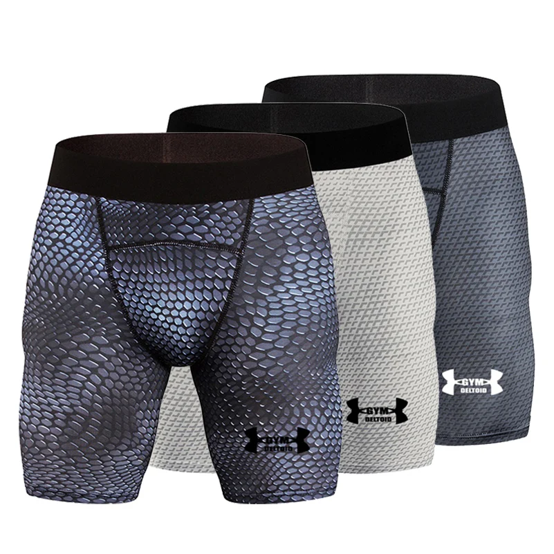 

Men's Compression Shorts Rashgard Tights Men Sport Fitness Shorts Quick Dry Man Running Shorts Compression Men Striped Shorts