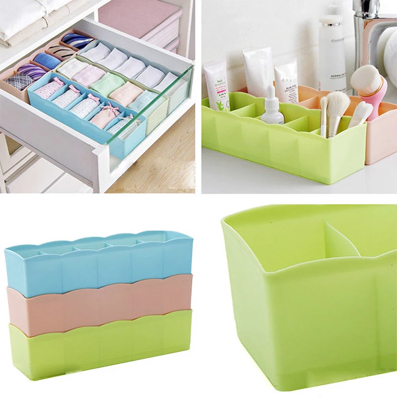 

5 Cells Storage Box Drawer Organizer Container Bra Underwear Board Divider Makeup Tableware Storage Box Clothing Storage