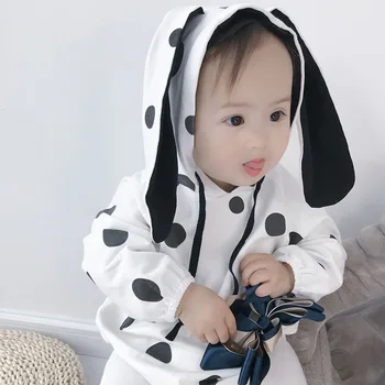 

Autumn Newborn Baby Clothes Cotton Autumn Winter Baby Romper with Polka Dot Puppy Ear Infant Toddler Hooded Sweatshirt Jumpsuit