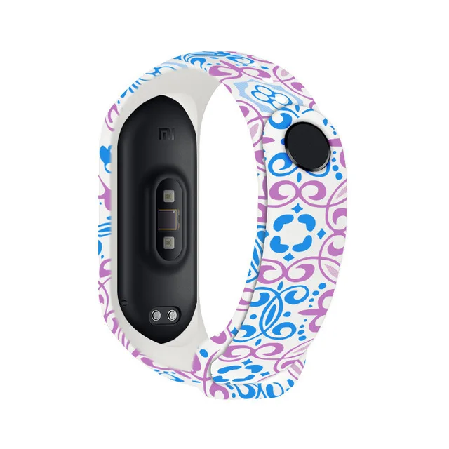 Graffiti style Strap For XiaoMi Mi Band 3 4 5 6 Silicone Wrist Strap For XiaoMi MiBand 6 sports strap for mi band 5 3 4 bracelet D50