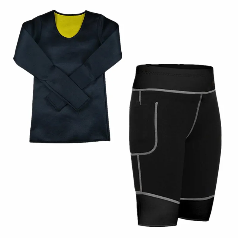 

2019 Neoprene women shapers underwear Set tracksuit compression sweat quick dry underwear thermal fitness ski clothes long johns