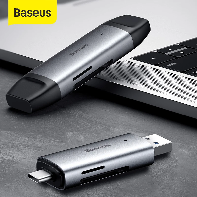 Baseus USB 3 0 кардридер SD Micro TF флэш карта адаптер для ноутбука OTG Type C на мульти