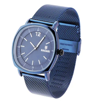 

BAGARI Quartz Watch Business Watch Waterproof Wristwatch Adjustable Wristwatch Strap for Birthday Gift Blue