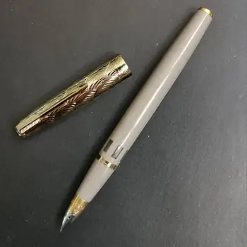 

Wing Sung 601A Vacumatic Fountain Pen Gray Ink Pen Wave Golden Cap Fine Nib Stationery Office school supplies Writing Gift