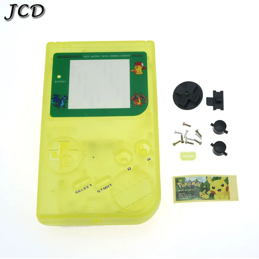 luminous yellow JCD для GameBoy Классическая игра Сменный Чехол пластиковый корпус крышка с кнопкой Набор для nintendo GB корпус Чехол консоль - Цвет: luminous yellow