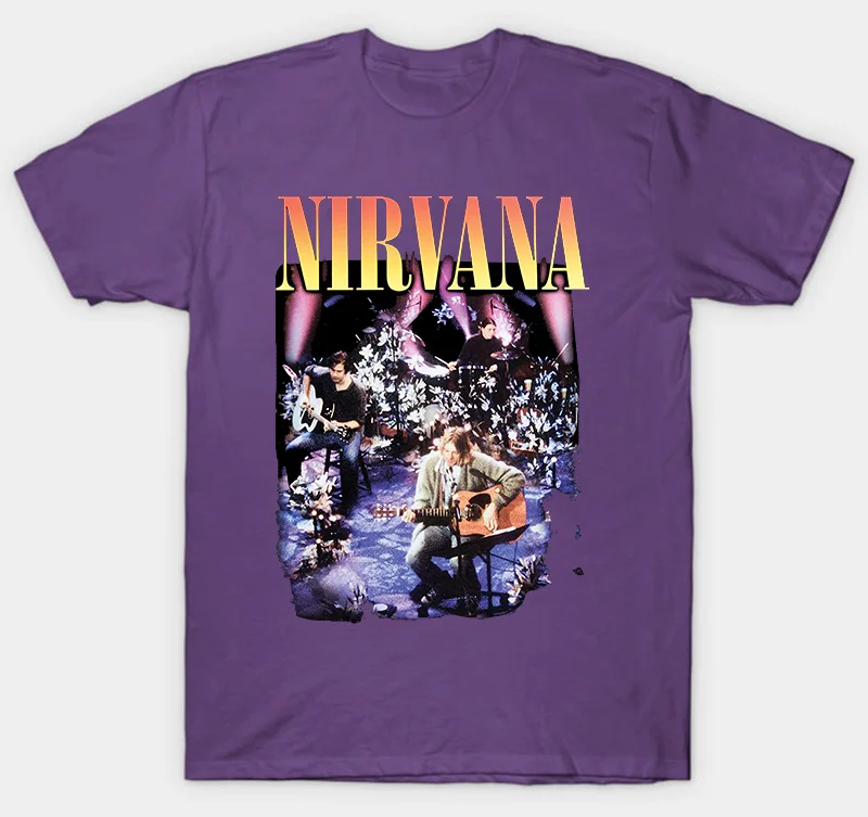 NIRVANA-MTV UNPLUGGED-Официальная футболка-гранж-Новинка S M L XL XXL XXXL - Color: Purple