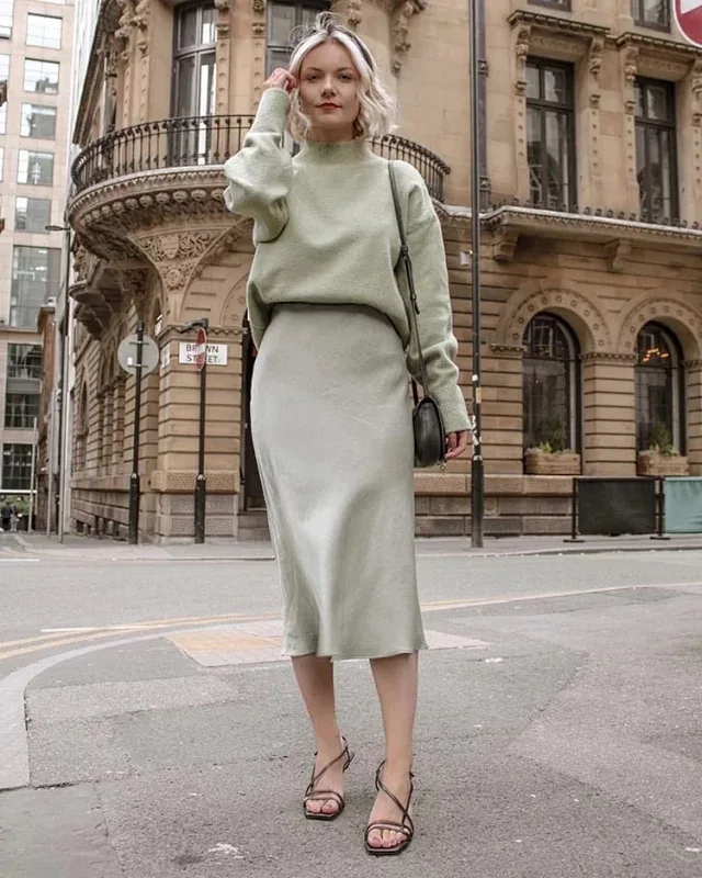 

sweaters women winter 2019 New half turtleneck Green Long Sleeve Sweater Tops