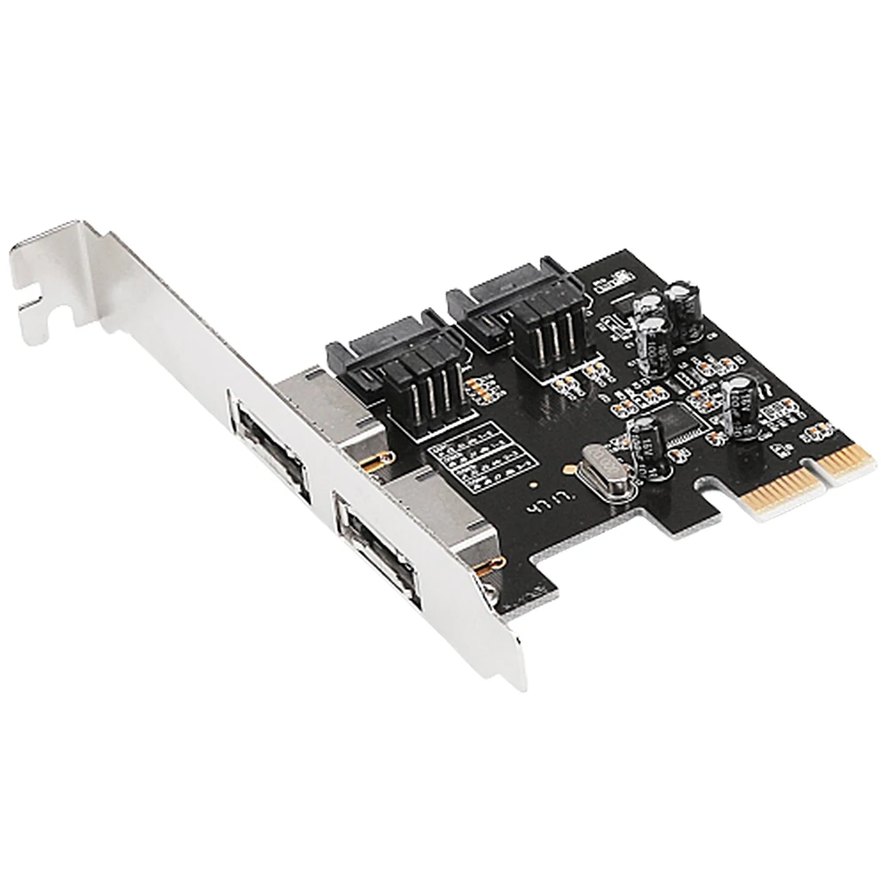 Адаптер PCI-E X1 для настольного компьютера переходник PCI-Express Riser 2 порта SATA3