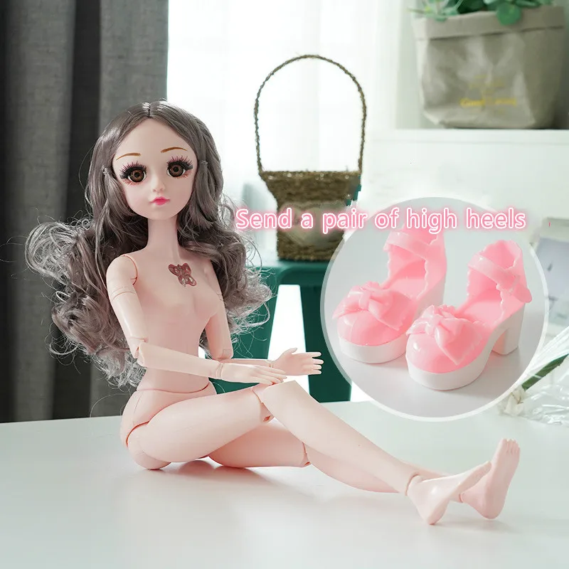 Новинка Горячая 60 см Красивая 3d игрушка большие голубые глаза кукла голова голый тело путь кукла волосы кукла подарки девушки игрушки Рождественский подарок