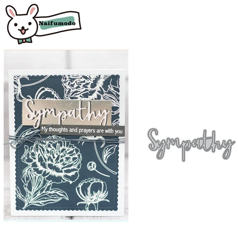 

Naifumodo 122*54mm Sympathy Letter Metal Cutting Dies Scrapbooking for Card Making DIY Embossing Cuts Dies Craft