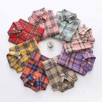 Brand Women's Flannel Plaid Shirts 2025 New Ladies Tops Exquisite Designer Style Loose Blouses Casual Cotton Long Sleeve Blouse
