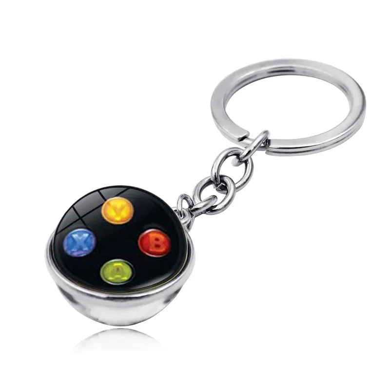 5H-XSWX2027-1 Игровой контроллер узор двухсторонний стеклянный шар брелок кулон Модный Ювелирный брелок для ключей держатель Geeky Boyfriend идеальный подарок - Цвет: 5H-XSWX2027-1